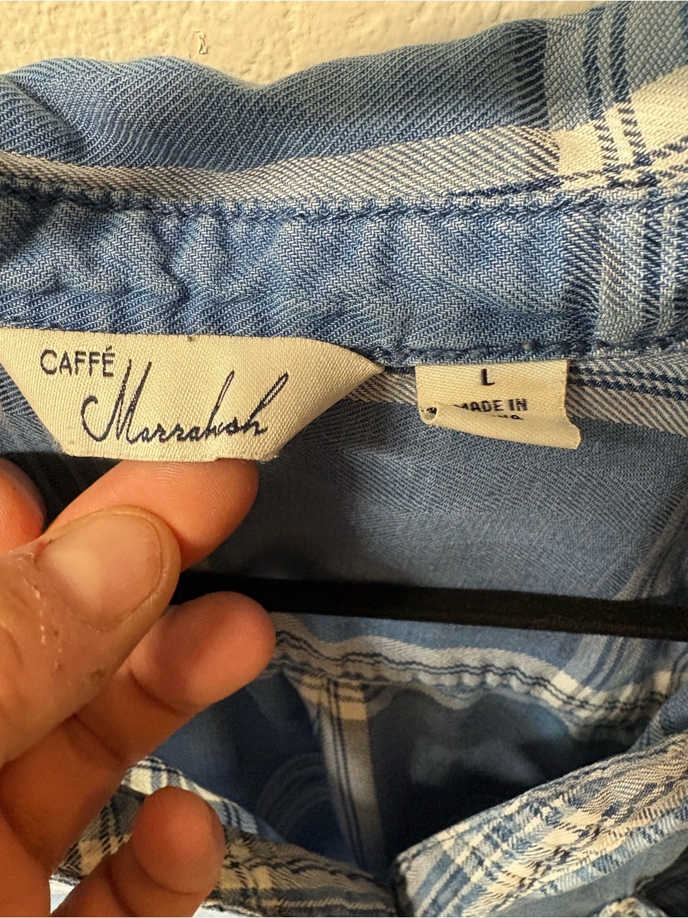 Womens Blue Plaid Button-Front Shirt - Carve Collective - Picture 2 of 5